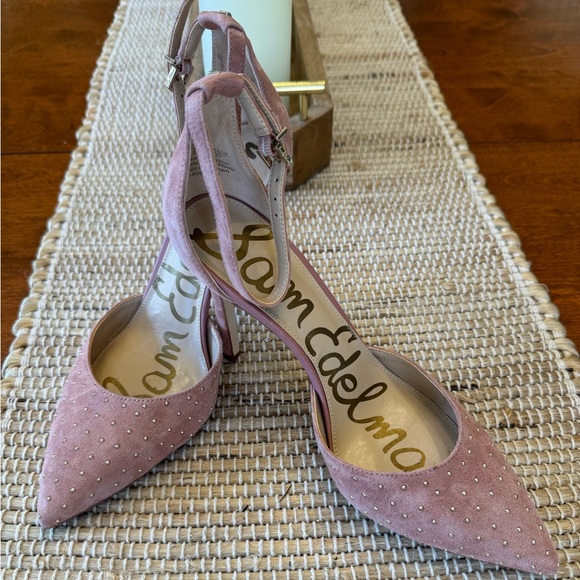 Sam Edelman Shoes - Sam Edelman Pink Suede Ankle Strap Heels